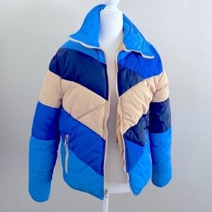 Vintage 90’s mountain goat color block reversible coat